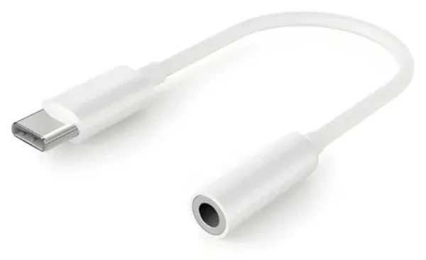 Cablexpert audio adaptér USB-C na 3,5mm jack bílá / Audio adaptér / USB-C / 3,5mm jack (A-CM-3.5F-01)