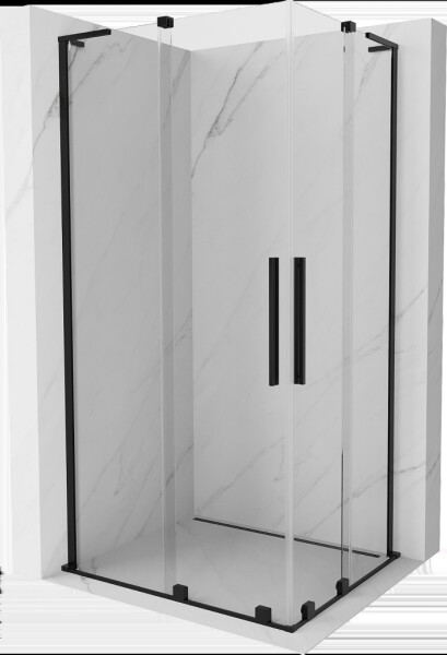MEXEN/S - Velar L Duo sprchový kout, posuvné dveře 90 x 80, transparent, černá 871-090-080-02-03-70