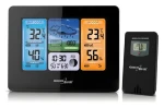 GreenBlue GB526 černá / Meteostanice / Barevný displej / Fáze měsíce / Vnitřní a venkovní teploměr (GB526)