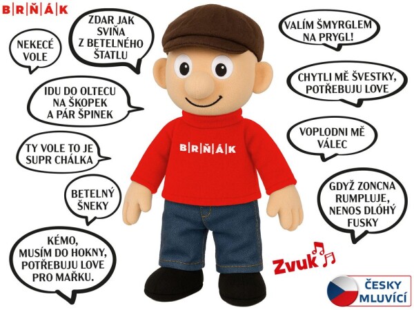 Panáček Brňák mluvící 32cm, Wiky, W061578