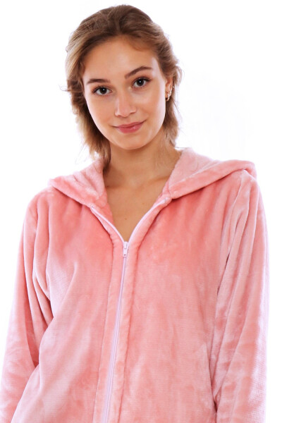 Pánský župan Siena kapucí na zip 3656 růžová perla Vestis