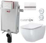 ALCADRAIN Renovmodul - předstěnový instalační systém s bílým/ chrom tlačítkem M1720-1 + WC CERSANIT CLEANON VIRGO + SEDÁTKO AM115/1000 M1720-1 ME1