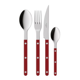 SABRE PARIS 4-dílná sada příborů Bistrot Brillant – Burgundy, červená barva, kov, plast