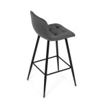 Barová židle, šedá, sametová látka, AUB-X7015 GREY2