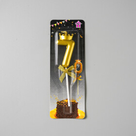 Dortová svíčka s "korunkou" zlatá č.7