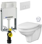 GEBERIT KOMBIFIXBasic vč. bílého tlačítka DELTA 50 + WC CERSANIT DELFI + SOFT SEDÁTKO 110.100.00.1 50BI DE2