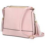 Módní dámská koženková crossbody kabelka Vaios, růžová