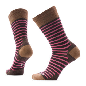 Dámské merino ponožky SMARTWOOL Women's Everyday Pin Stripe Crew Socks, Chestnut velikost: 38-41 (M)