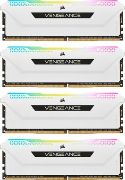 Corsair Vengeance RGB PRO SL White 64GB (4x16GB) 3200 MHz / DDR4 / PC4-25600 / CL16-20-20-38 / 1.35V / XMP2.0 (CMH64GX4M4E3200C16W)