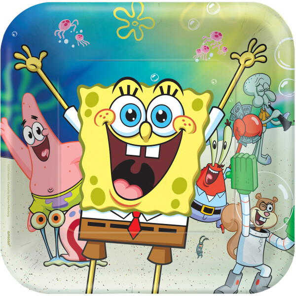 SpongeBob talíře papírové 8 ks 23 cm Amscan SpongeBob talíře papírové 8 ks 23 cm Amscan