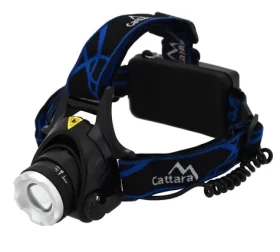 Cattara Čelovka LED 570lm ZOOM černá / CREE XM-L 6W / 2x 3.7 V Akumulátor / IP44 (13123)