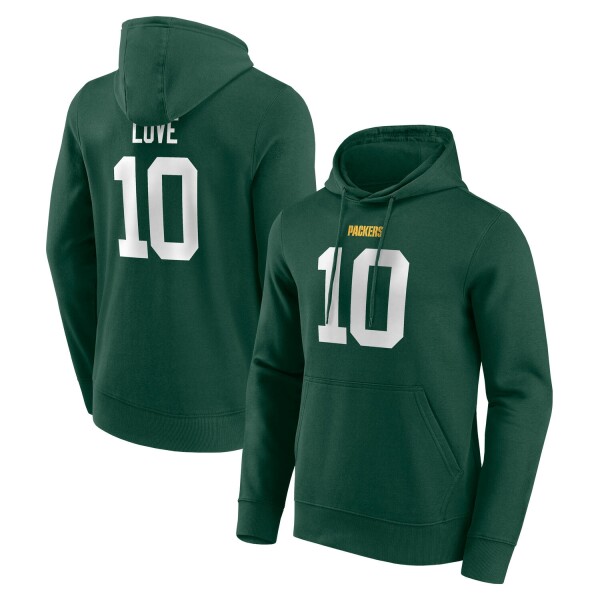 Fanatics Pánská mikina Green Bay Packers NFL Jordan Love #10 Player Hoodie Velikost: M