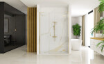 REA - Sprchové dveře 90 bez stěnového profilu HUGO kartáčované zlato REA-K8411
