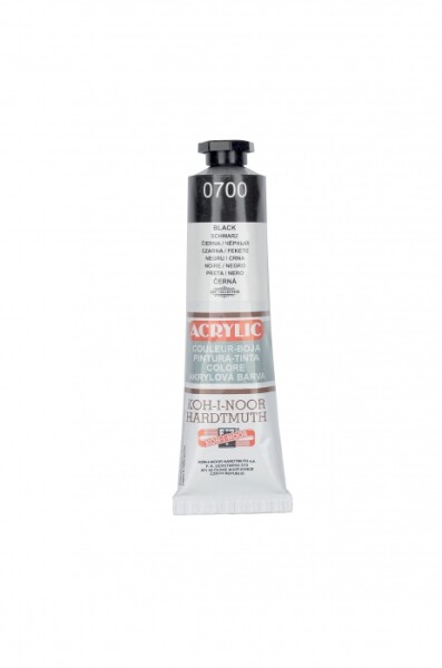 Akrylová barva Koh-i-Noor 40 ml - černá 0700
