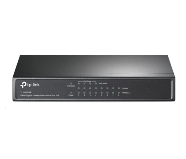 TP-Link switch TL-SG1008P (8xGbE, 4xPoE+, 64W, fanless) EDF_438028