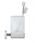 DURAVIT - Karree Sklenka na kartáčky a pastu s držákem, chrom/mléčné sklo 0099511000
