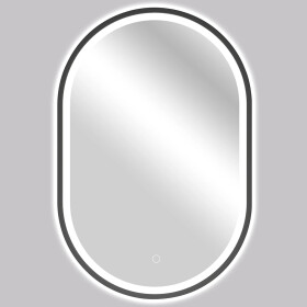 CERANO - Koupelnové LED zrcadlo Salvo, kovový rám - černá matná - 40x60 CER-NT8144C-40X60