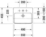 DURAVIT - ME by Starck Umyvadlo polozápustné 55x46 cm, s 1 otvorem pro baterii, alpská bílá 0378550000