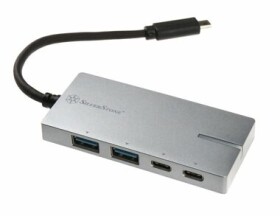 SilverStone EP09C USB 3.1 Type C Adaptér stříbrná / 2x USB-C + 2x USB 3.1 (SST-EP09C)
