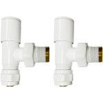 CERANO - Připojovací sada radiátorových ventilů - ruční - rohová - 1/2"/PEX 16x2 mm - bílá lesklá CER-478123