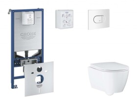 GROHE - Rapid SLX Set předstěnové instalace, klozetu, sedátka SoftClose a tlačítka Arena Cosmopolitan, alpská bílá SANI11BB3116