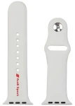 Audi Sport Red Logo Silicone Strap pro Apple Watch 44/45/46/49 mm bílá / Řemínek / Silikonový (AUS-SR-AW44-49-R8/D2-WE)