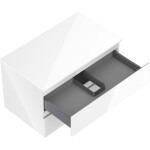 MEXEN/S - Orio koupelnová skříňka pod umyvadlo 80 cm s deskou, 2 zásuvky, bílá lesk 91A10-08047-2-BFFC00