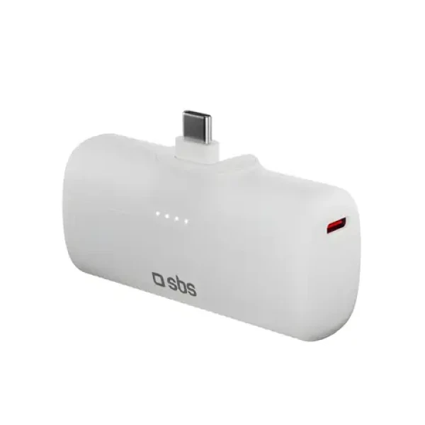 SBS EcoPower 5000 mAh bílá / Powerbanka / 10 W / vestavěný USB-C konektor