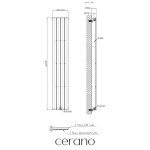 CERANO - Koupelnový elektrický radiátorový set Arlen - 600W - černá matná - 1800x300 mm CER-426578