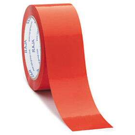 6 x Tichá lepicí PVC páska 50mm, návin 66m, červená, tloušťka 35µm | RAJA