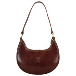 Luxusní dámská kožená kabelka na rameno Delami Vera Pelle Lanny, hnědá