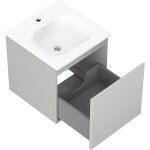 MEXEN/S - Orio koupelnová skříňka 45 cm s umyvadlem Vela, 1 šuplík, šedá mat/bílá mat 91A10-04547-1-BF62-W23M01