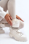 Dámské sněhule ozdobným šněrováním, bílá Rilana