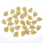 Kovový přívěsek - zlatý - čtyřlístek - 17 x 12 x 1 mm - 1 ks