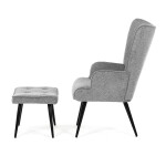 Relaxační křeslo, šedá, sametová látka, AK-303 GREY2