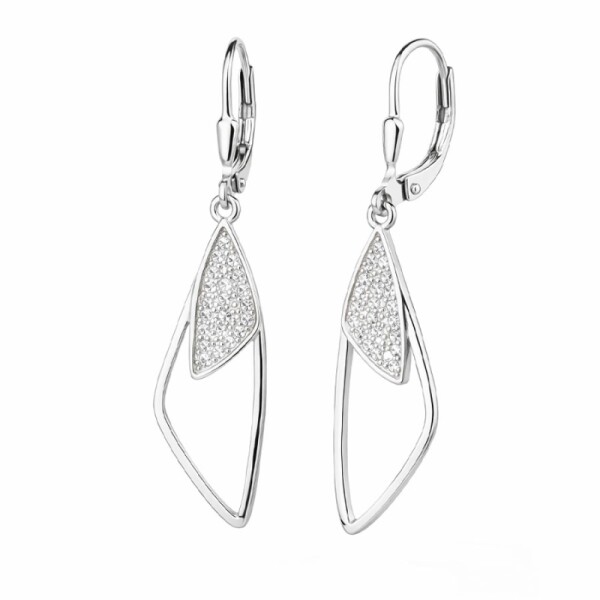 Stříbrné visací náušnice se zirkony Julie - stříbro 925/1000, Stříbrná