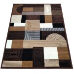 DumDekorace Koberec ALFA s geometrickým vzorem - hnědý Šířka: 80 cm | Délka: 150 cm