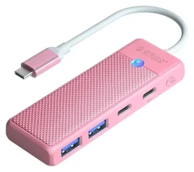 Orico USB-C hub 4v1 růžová / USB hub / 2x USB-A 3.0 / 1x USB-C 3.0 / PD 100W / kabel 0,15 m