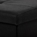 Taburet s úložným prostorem, černá, látka, TAB-462 BK2