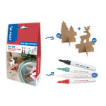 Dekorativní popisovače PILOT Pintor F, sada 4ks + vánoční jmenovky 12ks