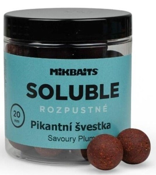Mikbaits Rozpustné boilies Soluble Pikantní švestka 250ml - 24mm,Mikbaits Rozpustné boilies Soluble Pikantní švestka 250ml - 24mm