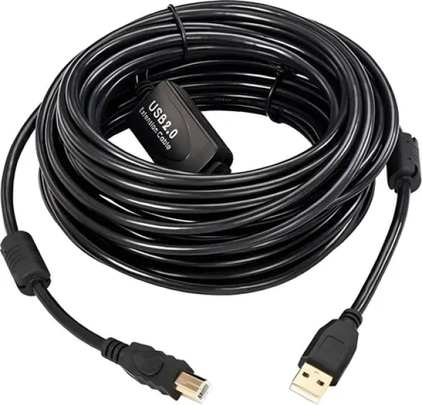 MicroConnect Aktivní kabel USB-A (M) - USB-B (M) 15 m černá / Kabel / USB 2.0 / 480 Mbit/s (USBAB15B-ACTIVE)
