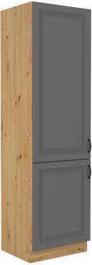 Vysoká potravinová skříňka Stilo 60 DK-210 2F Barva korpusu: Dub artisan, Barva dvířek: Dust Grey