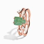 Royal Fashion prsten 18k zlato Vermeil SKA-R002-ROSEGOLD-GREENAPATITE Velikost: 8 (EU: 57-58)