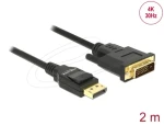 Delock Kabel DisplayPort 1.2 (M) - DVI 24+1 (M) 2m černá / pasivní / 4K / 30 Hz (85313)