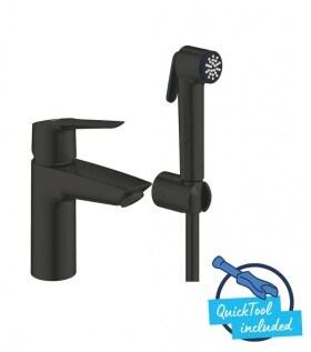GROHE - QuickFix Start Umyvadlová baterie s bidetovou sprškou, matná černá 231232433