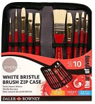 Daler Rowney Simply bílá štětina sada 10 ks v pouzdře