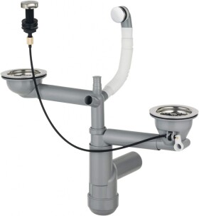 DEANTE - Sifon stainless nerez - Náhradní sifonová sada, 1.5 - and 2 - bowl ZXY_9918