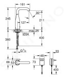 GROHE - Essence E Infračervená elektronická umyvadlová baterie se směšovacím zařízením, chrom 36444000
