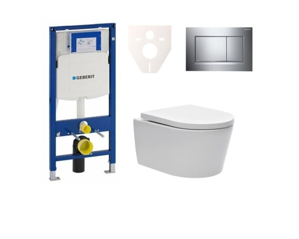 Cenově zvýhodněný závěsný WC set Geberit do lehkých stěn / předstěnová montáž + WC SAT Brevis SIKOGES3W6 SIKOGES3W6